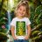 Béka mintás gyerekpóló lány modellen - Noel's Animal World