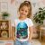 Cápa mintás gyerek póló lány modellen - Noel's Animal World