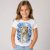 Fehér tigris mintás gyerek póló lány modellen - Noel's Animal World