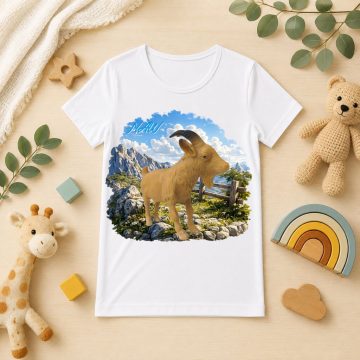 Kecske mintás gyerek póló - Noel's Animal World