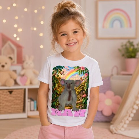 Koala mintás gyerek póló lány modellen