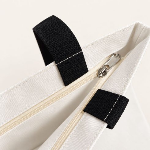 Mom Bag vászontáska cipzár és varrás részlet