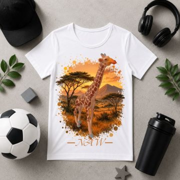 Zsiráf mintás gyerek póló - Noel's Animal World