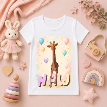Zsiráf mintás gyerek póló - Noel's Animal World